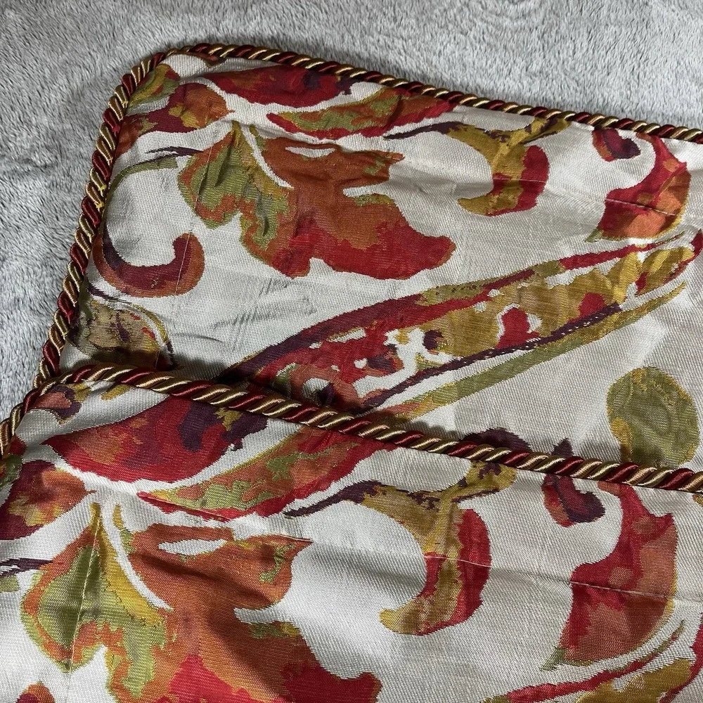 Sherry Kline Luxury Queen Pillow Shams Multicolor‎ Braided Trim P.C.H.F